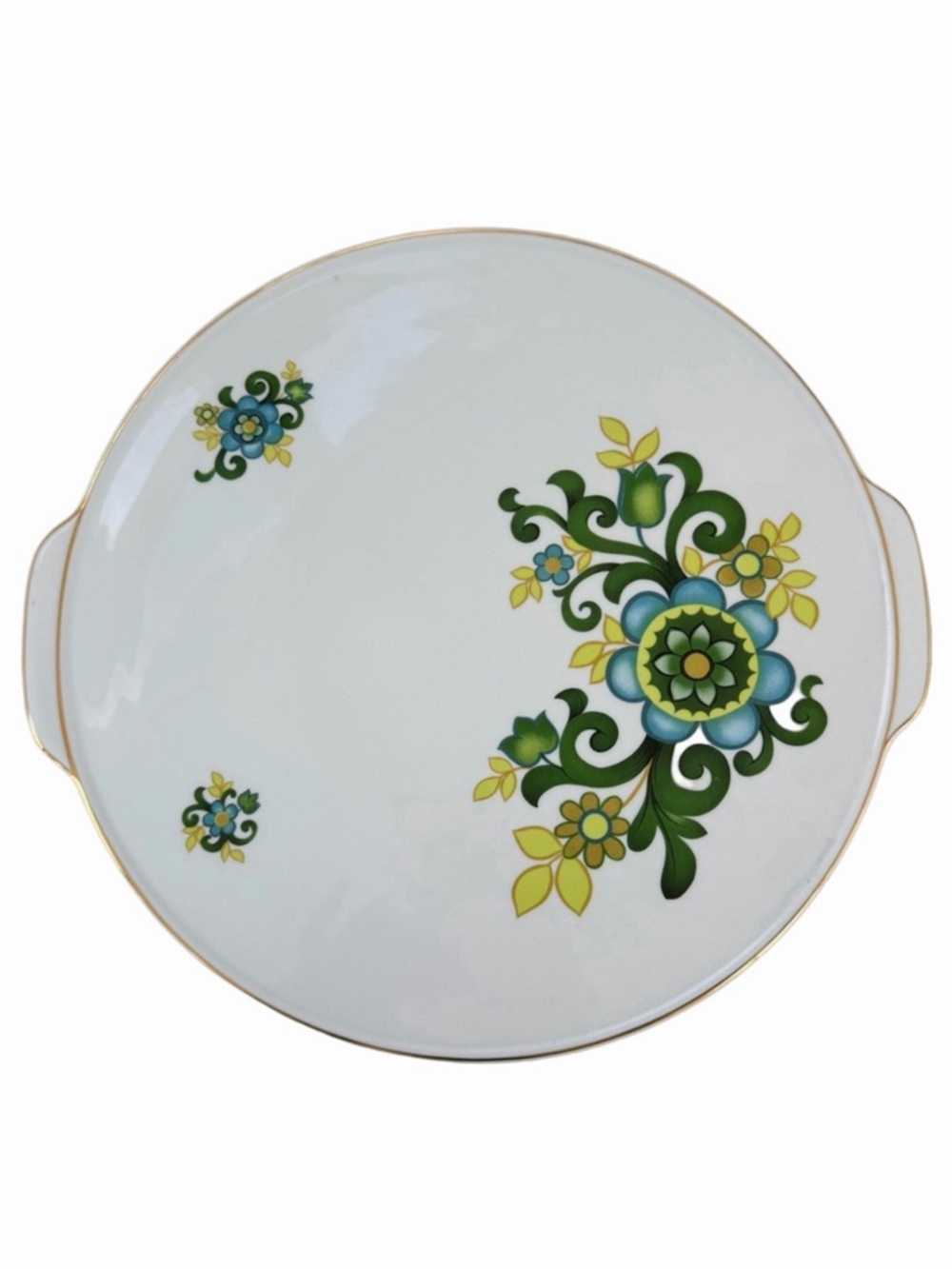 Vintage Porcelain PMR Jaeger & Co Bavaria Germany Chop Plate Large 12” Floral